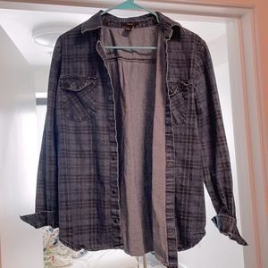 Denim snap button long sleeve